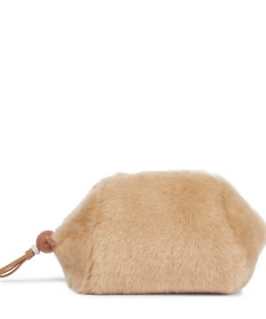 Puffy Pouch shearling clutch